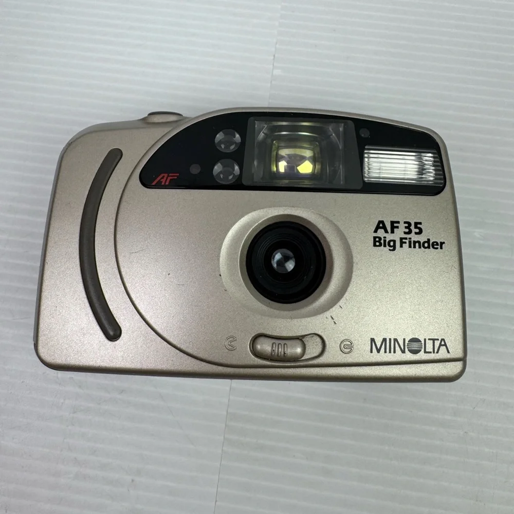 Minolta AF35 Big Finder SILVER Point & Shoot Film Camera Japan Works / Tested